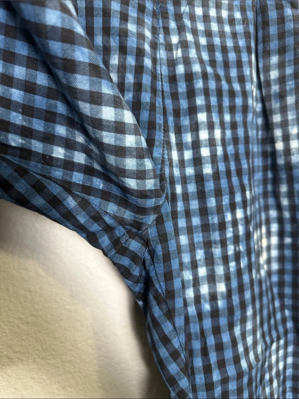 Anthropologie Maeve Avryl Bleached Gingham Pants Blue Size‎ 6 High Rise Tapered